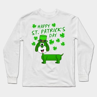 Happy St. Patrick's Day 2022 Dachshund Dog Lover Long Sleeve T-Shirt